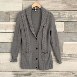 adidas Neo | Gray Cable Knit Cardigan